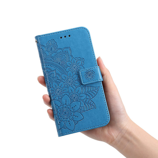 För Xiaomi Redmi 15C Stativfodral Mandala Plånboksfodral Blå