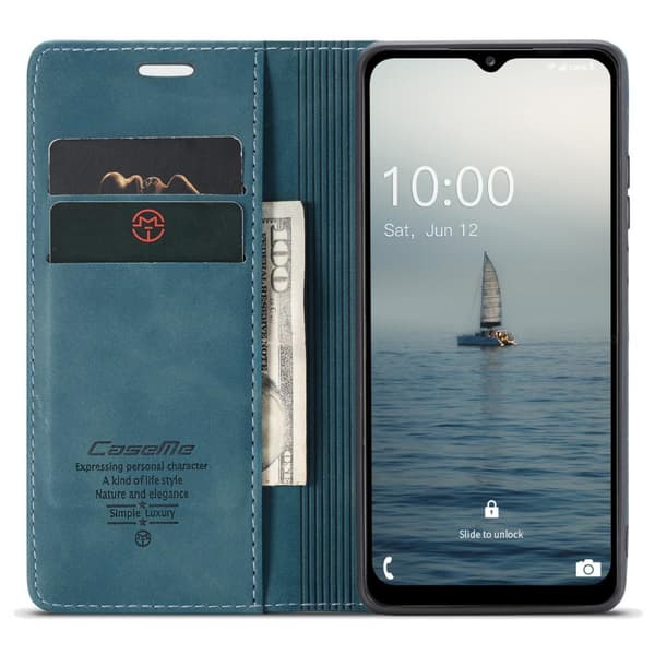 CASEME Retro Pung Taske til Samsung Galaxy A14 - Blå Blue