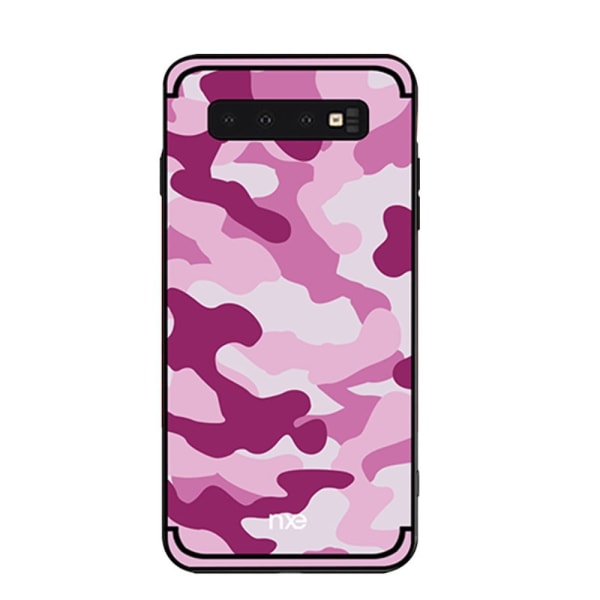 NXE Camouflage Pattern TPU Cover til Samsung Galaxy S10 - Rose Pink