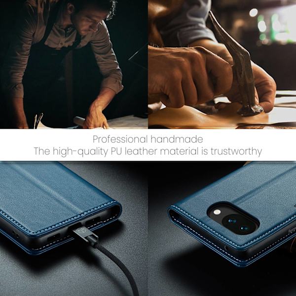 CASEME Til Google Pixel 10a RFID Blokerende Pungcover Blue