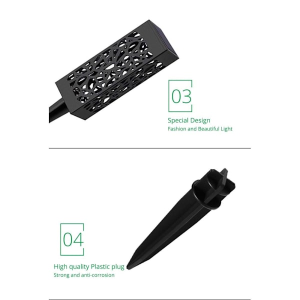 Havesollampe Dekorationslys Vejlys - varmt lys Black