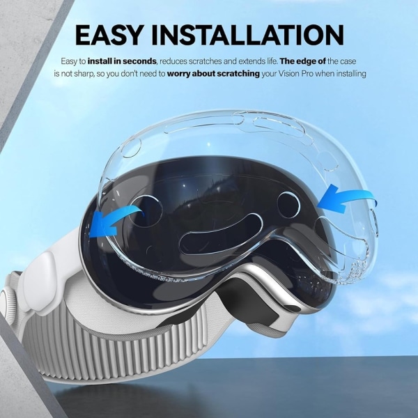 Beskyttelsesetui til Vision Pro MR Headset TPU+PC ridsebeskyttelse Transparent