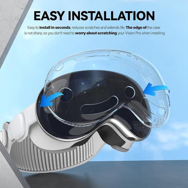 Skyddsfodral för Vision Pro MR Headset TPU+PC repskydd Transparent
