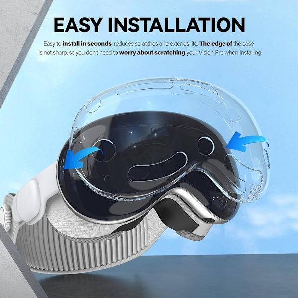 Suojakotelo Vision Pro MR Headset TPU+PC:lle naarmuuntumissuoja Transparent