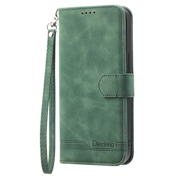 DIERFENG Til Samsung Galaxy A57 5G Pungcover med Stander og Håndledsrem Green