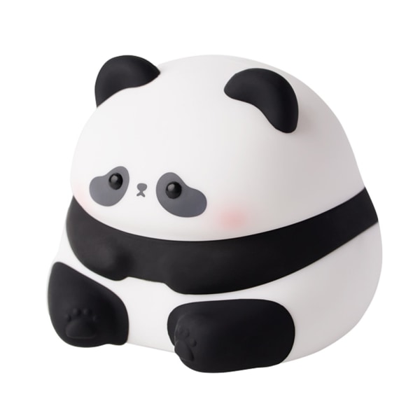 Söt Panda Silikon LED nattlampa Hemma sängbordslampa Vit