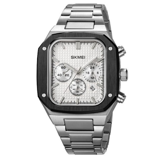 SKMEI Clock Business Quartz Watch Square Fashion Armbåndsur Luminous - Sølv Silver