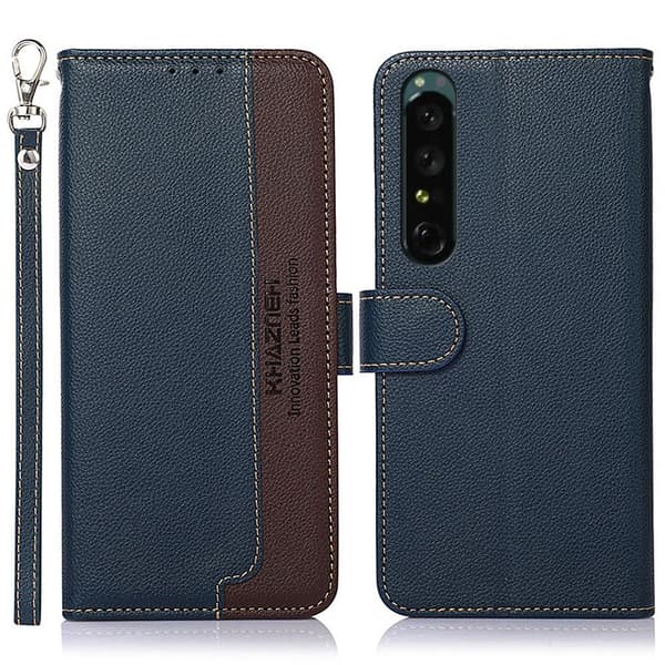 KHAZNEH Telefondeksel for Sony Xperia 1 V - Blå/Brun Blue