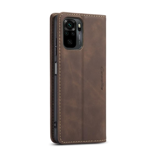 CASEME Retro Lommebok Etui for Xiaomi Redmi Note 10 4G/Note 10S - Kaffe Brown