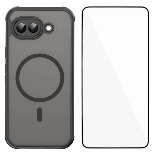 WANLONFENG magnetdeksel med skjermbeskytter til Google Pixel 10a Black