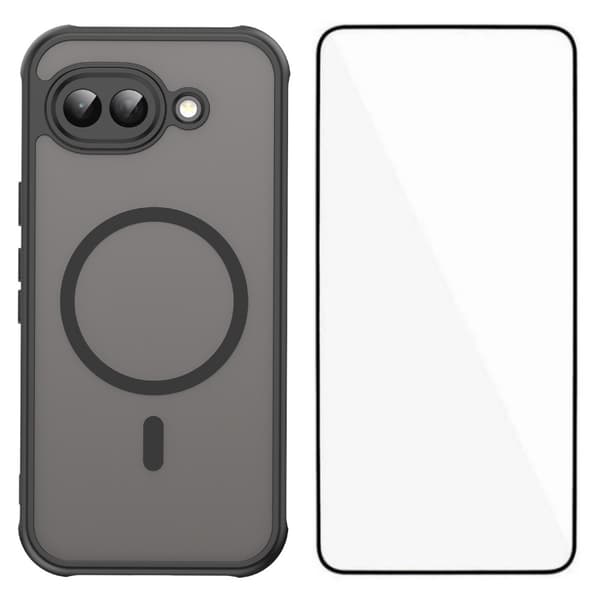 WANLONFENG magnetiskt mobilskal med skärmskydd till Google Pixel 10a Svart