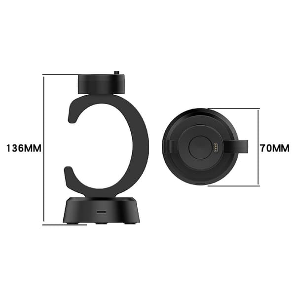 Oplader dock til Garmin Vivoactive 6 Instinct E 45mm 40mm Instinct 3 50mm Black