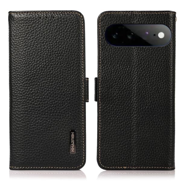 KHAZNEH Plånboksfodral i äkta läder till Google Pixel 11 Pro XL Svart