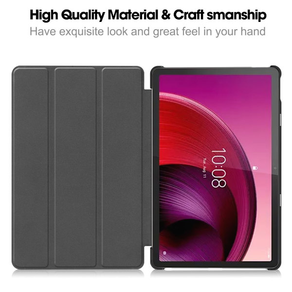 Til Lenovo Tab M10 5G Trifoldet Stativdæksel - Sort Black