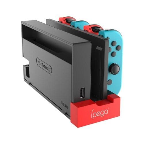 Kompatibel med Nintendo Switch IPEGA JoyCon 4 slots Dock - opladerindikator Black