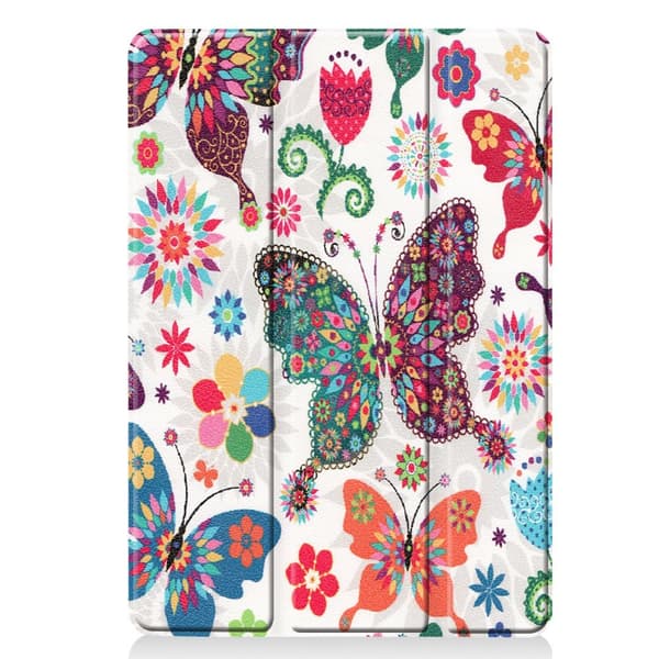 Apple iPad 10.2 Trifoldet Stand Tablet - Taske - Sommerfugl Multicolor