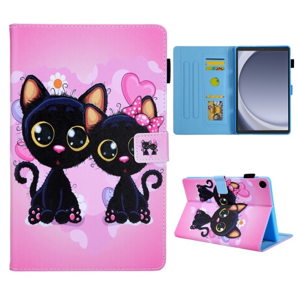 Samsung Galaxy Tab A9 Vikbart fodral korthållare - Cats multifärg