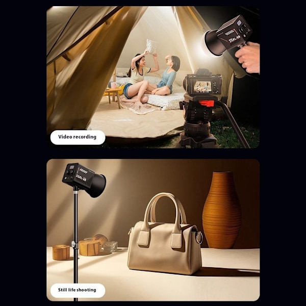 Video Light LED High Power Fyld Light Fotografering Video Shooting Scene Light Black