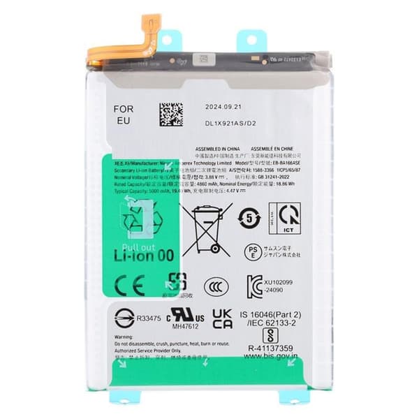 Batteri til Samsung Galaxy A16 5G 3.88V 4860mAh Li-Polymer EB-BA166ASE Black