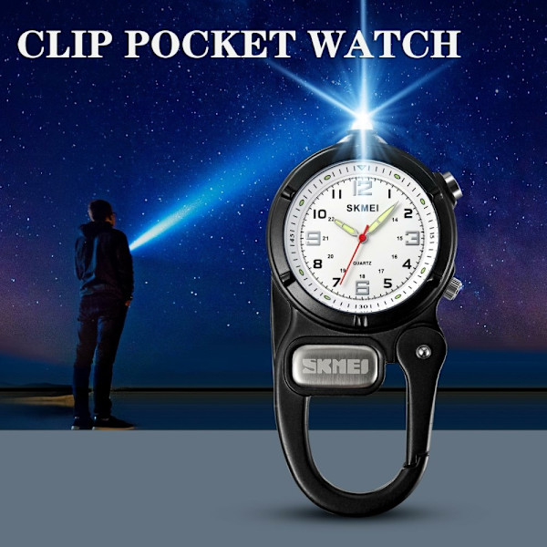 SKMEI Klocka Utomhus Ryggsäck Krok LED Ficklampa Quartz Watch - Svart Svart