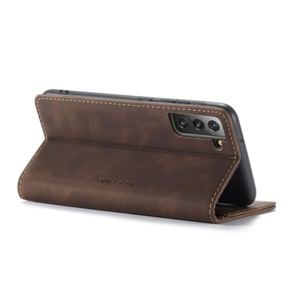 CASEME Retro tegnebog taske til Samsung Galaxy S22 - Kaffe Dark brown