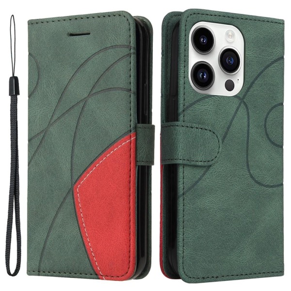 Til iPhone 15 Pro KT Series-1 Dobbeltfarvet etui Green