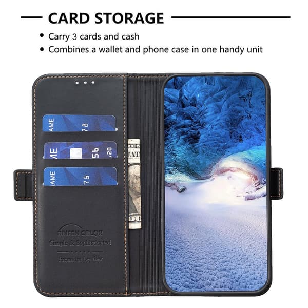 Suojakotelo Xiaomi Redmi Note 15 Pro 5G BINFEN COLOR BF31 Flip Lompakko Black