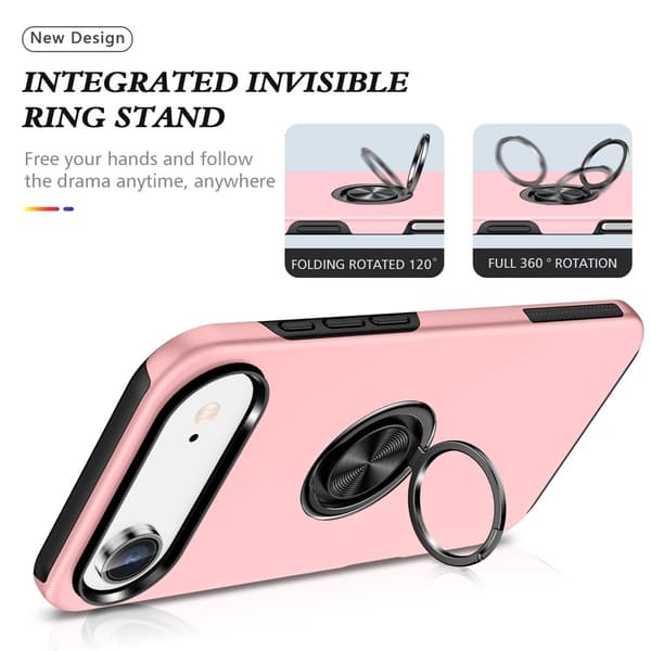 For iPhone Air Hybrid-deksel med Fingerring Pink
