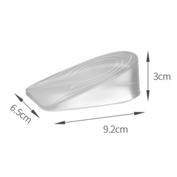 Skoinsats inlägg skolyft Silikon 3 cm inre höjande innersula Transparent