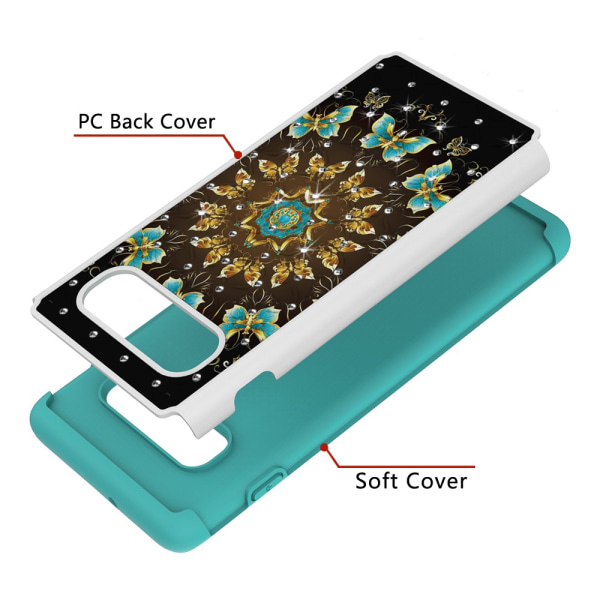 Samsung Galaxy S10+ Pattern PC TPU Phone Shell - Pretty Butterflies Black