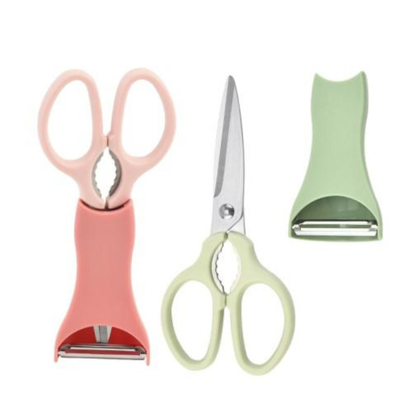 2st/set Rostfritt stål kökssax + potatisskalare - Rosa Rosa