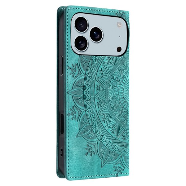 Cover til iPhone 17 Pro Max med Magnetisk Lukning Mønsterpræget Green