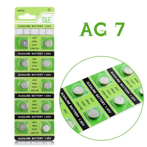 Alkalisk Knappcellbatteri SR57 / V395 / AG7 Storpack Silver