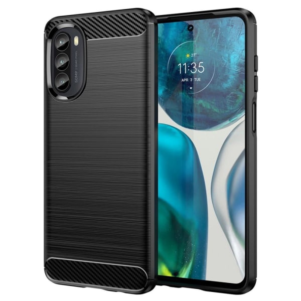 Kulfiber tekstur TPU - dæksel til Motorola Moto G52 Black