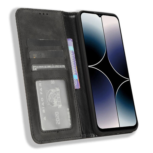 Vintage tegnebog taske til Ulefone Note 16 Pro Black