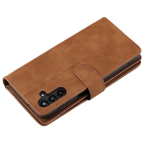 Samsung Galaxy A16 5G / A16 4G Kuori Vetoketjutaskulla ja 9 Korttipaikalla Brown