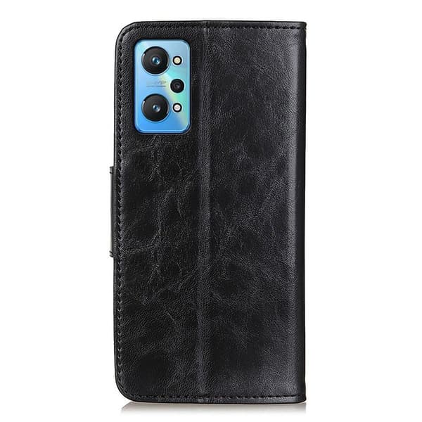 Crazy Horse Texture Lommebok Stativ Etui for Realme GT Neo2 Black