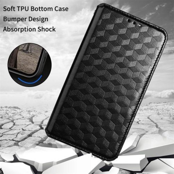 Rhombus tegnebog taske til Samsung Galaxy S23 Ultra - Sort Black