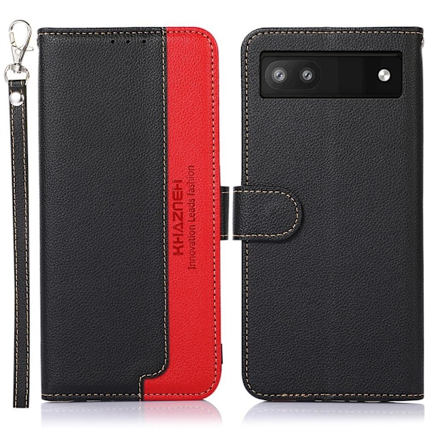 KHAZNEH puhelimen kansi Google Pixel 6a - musta/punainen Black
