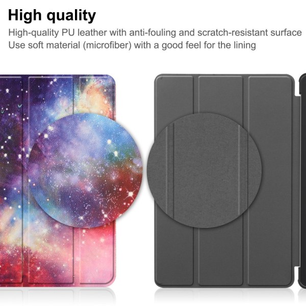 Trefoldet Stativdeksel for Lenovo Tab M9 - Stjernehimmel Multicolor
