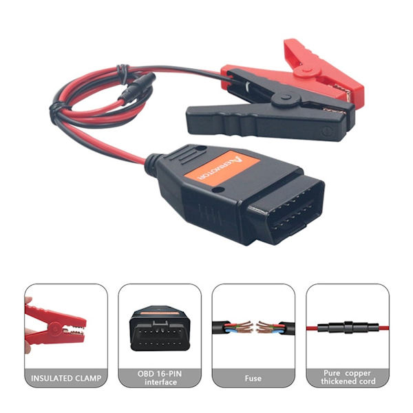 Akun auton hätävirrankatkaisun suojaus OBD2-liittimet ECU-muisti Black