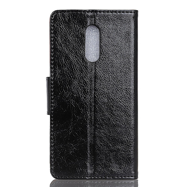 Kuvioitu halkaistu nahkainen matkapuhelimen kotelo Nokia 6.1 Plus - Musta Black