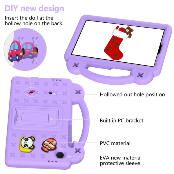Til Samsung Galaxy Tab A9 EVA Foam Stativdeksel - Lilla Purple