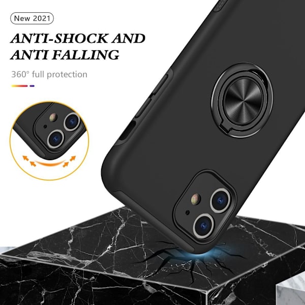 iPhone 11 Fingerring Kickstand Hybrid Taske Black