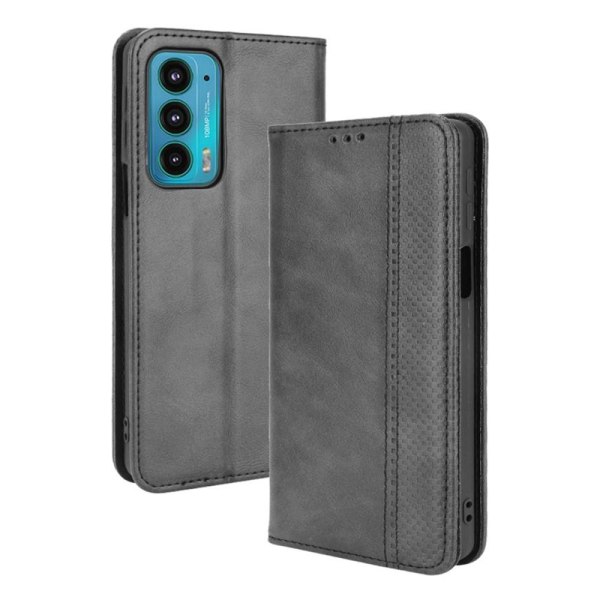 Wallet Stand Flip Telefontaske til Motorola Edge 20 - Sort Black