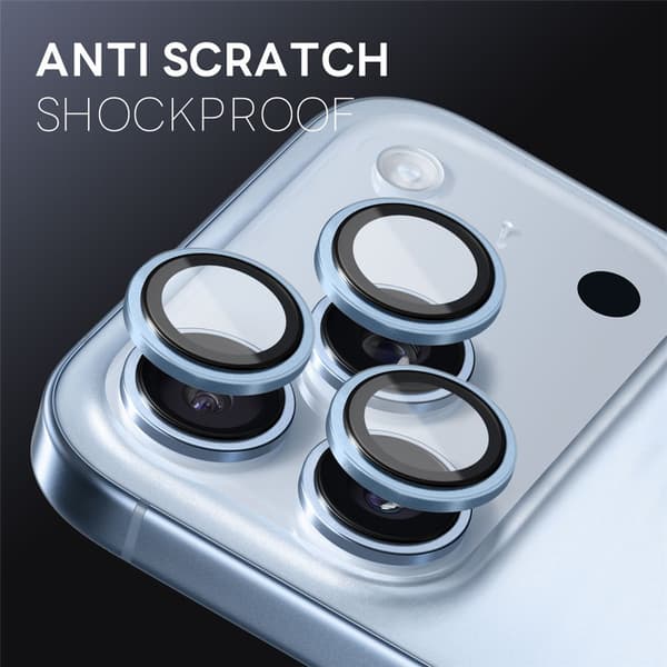 NORTHJO För iPhone 17 Pro Max / iPhone 17 Pro Kameralinsskydd Härdat Glas Metallring Blå