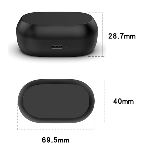Docka för Jabra Elite 7 Pro Earbuds Laddningsfack Laddningskabel Svart