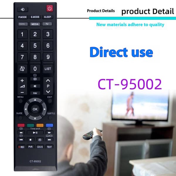 Fjernkontrollerstatning for CT-95002 For Toshiba TV Black