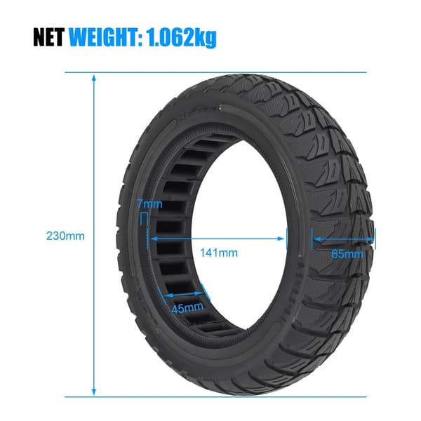 Til Niu Elektrisk Scooter 9,5*2,5 - 6,1 Gummidæk Black