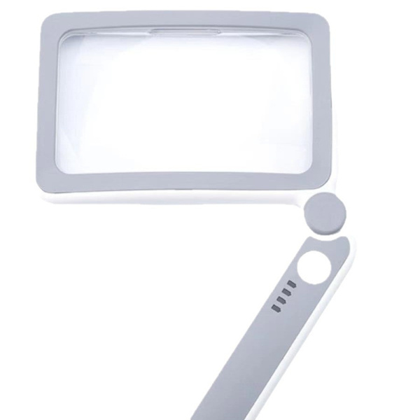 Oppladbart forstørrelsesglass med 10 LED-lys, sammenleggbart lys, lesing osv. White